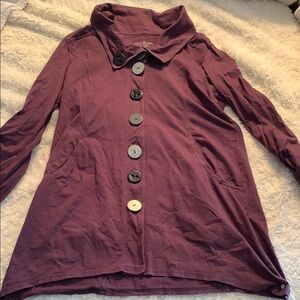 Neon Buddha Purple Long Sleeve Notched Collar Jacket